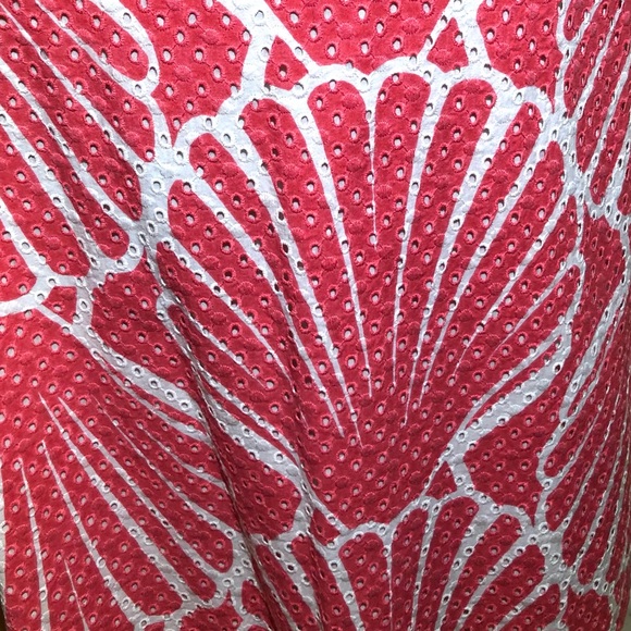 Crown & Ivy Coral & Blue Sea Shell Print Shift Dress. Size 14 - Picture 4 of 9